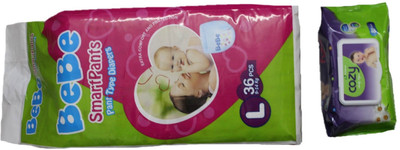 

Krivi kids Bay Diaper With Wipes - L(36 Pieces)