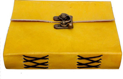 

SV Traders A5 Diary(Genuine Leather With Antique Lock, Yellow)