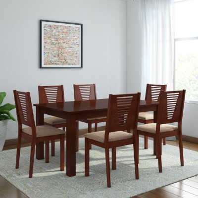 62 OFF on Woodness Vivian Solid Wood 6 Seater Dining Set Finish