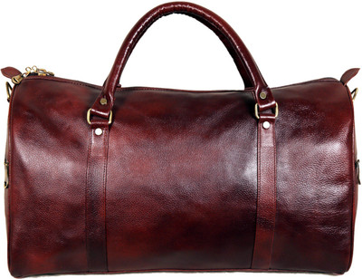 

HYATT Genuine Leather Travel Duffel Bag Travel Duffel Bag(Brown)
