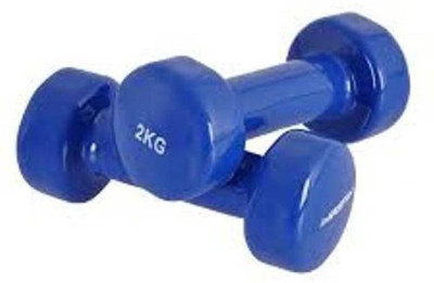 RIGHTWAY BEST QUALITY VINY 2 KG DUMBBELL PAIR Fixed Weight Dumbbell(4 kg), Blue