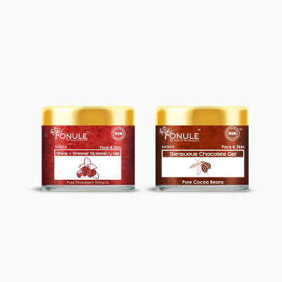 

Ionule Combo Pack Of Face & Skin Gel (Shine n Shimmer Strawberry Gel & Sensuous Chocolate Gel With Pure Cocoa Beans)(200 g)