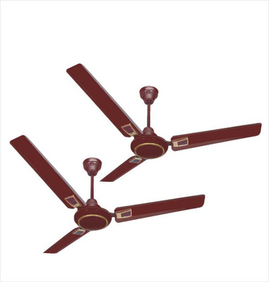 

Longway Starlite Deco Brown (Pack of 2) 3 Blade Ceiling Fan(Brown, Pack of 2)