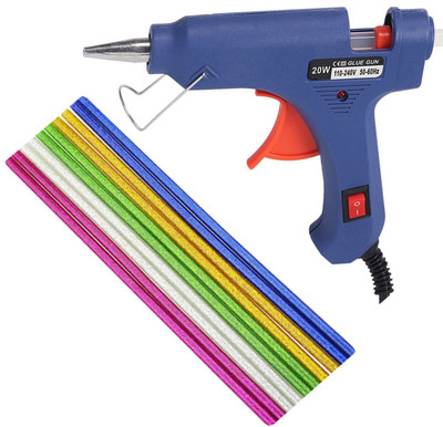 

OKASTA 20W I High Quality I With 10 Glitter Glue Sticks Hot Melt Glue Gun Kit OK140 For Art and Crafts , Diy , Kirigami , Paper , PCB , Plush Toys , Crafts , Wood , Box , Professional hi -tech Electronic Standard Temperature Corded Glue Gun(7 mm)
