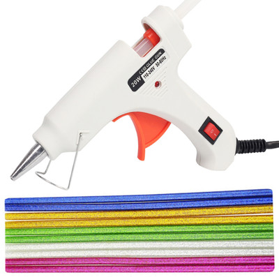 

OKASTA 20W I High Quality I With 10 Glitter Glue Sticks Hot Melt Glue Gun Kit OK144 For Art and Crafts , Diy , Kirigami , Paper , PCB , Plush Toys , Crafts , Wood , Box , Professional hi -tech Electronic Standard Temperature Corded Glue Gun(7 mm)