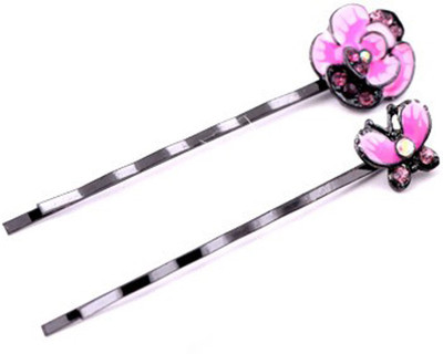 

The Cats Pajama Flora and Butterfly Bobbypin Set Hair Pin(Pink, Black)