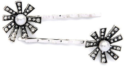 

The Cats Pajama Lily Pearl Hairpin Set Back Pin(Silver)