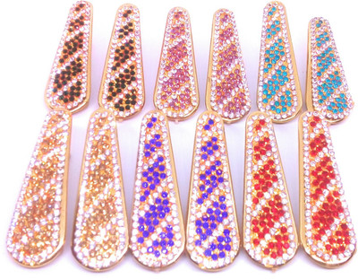 

khubsurat Tic Tac Clips for Kids & Girls, Stone Stud, Set of 6 Pairs (12 Pcs), Multi Color Tic Tac Clip(Multicolor)