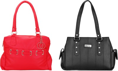 

Lady bar Shoulder Bag(Black, Red)