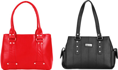 

Lady bar Shoulder Bag(Black, Red)
