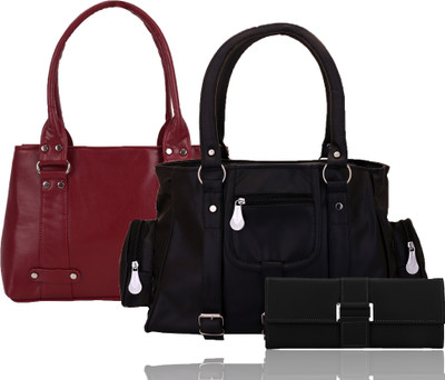

Lady bar Hand-held Bag(Brown, Black), Black;brown