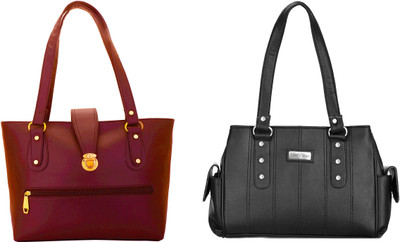 

Lady bar Shoulder Bag(Black, Maroon)