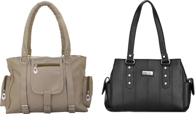 

Lady bar Shoulder Bag(Black, Grey)
