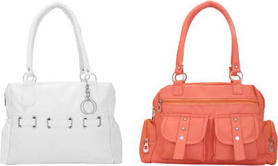 

Lady bar Shoulder Bag(Pink, White)
