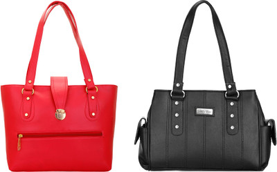 

Lady bar Shoulder Bag(Black, Red)