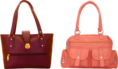 

Lady bar Shoulder Bag(Pink, Maroon), Maroon;pink