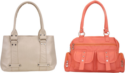 

Lady bar Shoulder Bag(Pink, Tan)