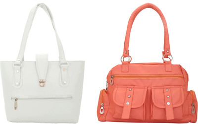 

Lady bar Shoulder Bag(Pink, White)