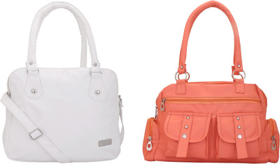 

Lady bar Shoulder Bag(Pink, White)