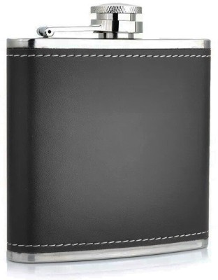 MENZY Stitched Leather & Stainless Steel Pocket Carry Liquor Flasks Or Alcoholic...