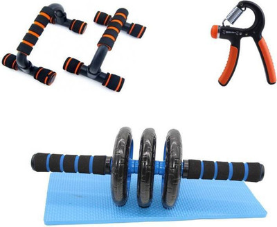 

RIGHTWAY BEST QUALITY HOME FITNESS AB WHEEL & DIP STAND & IMP HAND GRIPPER Gym & Fitness Kit