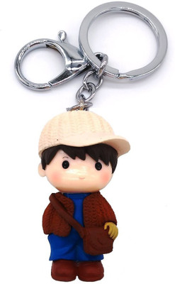 

Insasta Cute Lovely Boy Smile Charm Lover's Keychain - Brown Key Chain