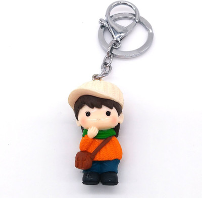 

Insasta Cute Lovely Boy Smile Charm Lover's Keychain - Orange Key Chain