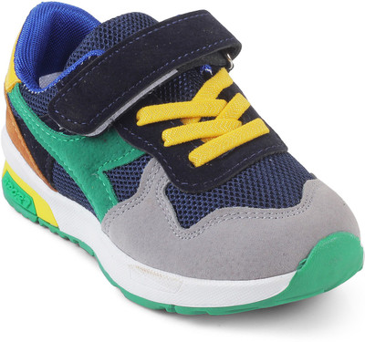 

KITTENS Boys Velcro Running Shoes(Grey, Grey/green