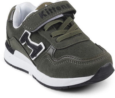 

KITTENS Boys Velcro Running Shoes(Green, D-green