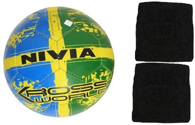 

Nivia Combo of two- One 'Kross World' Football (Size-5) and one Pair of Wrist band (Color on availability)- Football Kit