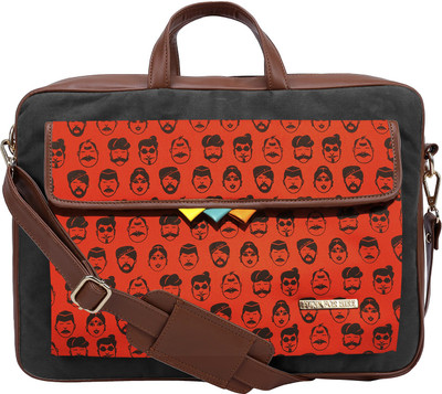 

FUNK FOR HIRE 15 inch Laptop Messenger Bag(Orange, Brown, Grey)