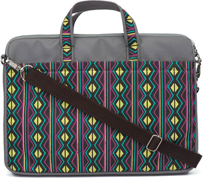 

Anekaant 13 inch Laptop Messenger Bag(Grey, Pink, Yellow)