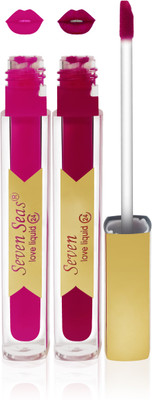 

Seven 7 seas cosmetics makeup 24 h long lasting love matte liquid lipstick kiss proff non transfer color(falsa,purple, 16 ml)