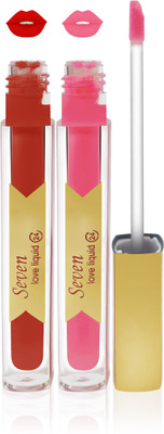

Seven 7 seas cosmetics makeup 24 h long lasting love matte liquid lipstick kiss proff non transfer color(l pink,orange, 16 ml)