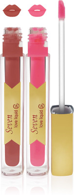 

Seven 7 seas cosmetics makeup 24 h long lasting love matte liquid lipstick kiss proff non transfer color(l pink,skin brown, 16 ml)