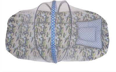 

Bacati Cotton Infants Camo Air Mattress With Net Small Mosquito Net(Multicolor)