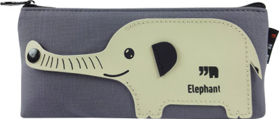 

Bag of Small Things Stylish Elephant Beige Art Canvas Pencil Box(Set of 1, Beige)