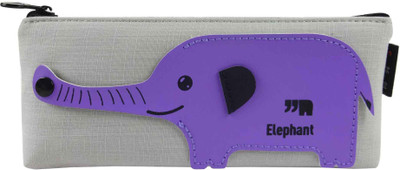 

Bag of Small Things Stylish Elephant Purple Art Canvas Pencil Box(Set of 1, Grey)