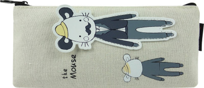 

Bag of Small Things Stylish Papa Son Cat Black Art Canvas Pencil Box(Set of 1, White)