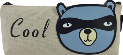 

Bag of Small Things Stylish Cool Panda Blue Art Canvas Pencil Box(Set of 1, Blue)