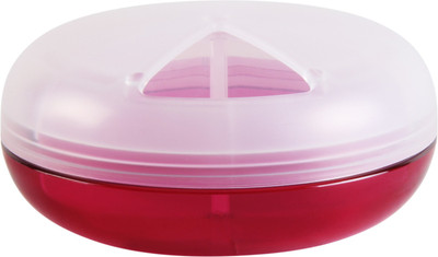 

Inomata 5 Circular Plastic Storage Case Box Pill Box(Red, White)