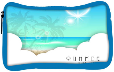 

Snoogg Eco Friendly Canvas Abstract Summer Background Student Pen Pencil Case Coin Purse Pouch Cosmetic Makeup Bag (BLUE) Pouch(Multicolor)