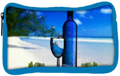 

Snoogg Eco Friendly Canvas Wine And Beach Designer Student Pen Pencil Case Coin Purse Pouch Cosmetic Makeup Bag (BLUE) Pouch(Multicolor)
