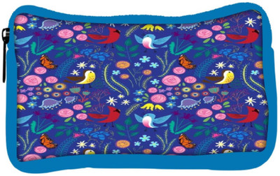 

Snoogg Eco Friendly Canvas Bird Floral Patterns Student Pen Pencil Case Coin Purse Pouch Cosmetic Makeup Bag (BLUE) Pouch(Multicolor)