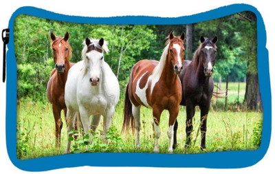 

Snoogg Eco Friendly Canvas Variety Of Horses Designer Student Pen Pencil Case Coin Purse Pouch Cosmetic Makeup Bag (BLUE) Pouch(Multicolor)