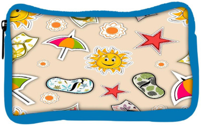 

Snoogg Eco Friendly Canvas Abstract Summer Background Student Pen Pencil Case Coin Purse Pouch Cosmetic Makeup Bag (BLUE) Pouch(Multicolor)