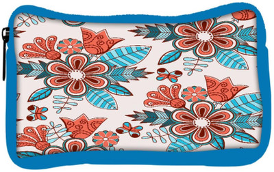 

Snoogg Eco Friendly Canvas Abstract Floral Background Student Pen Pencil Case Coin Purse Pouch Cosmetic Makeup Bag (BLUE) Pouch(Multicolor)