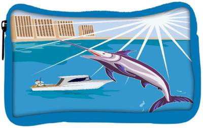 

Snoogg Eco Friendly Canvas Blue Marlin Fish Jumping Retro Student Pen Pencil Case Coin Purse Pouch Cosmetic Makeup Bag (BLUE) Pouch(Multicolor)