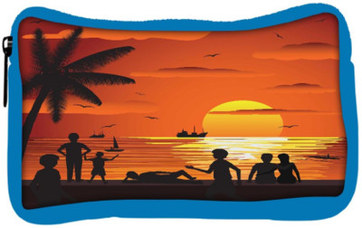 

Snoogg Eco Friendly Canvas Beach Student Pen Pencil Case Coin Purse Pouch Cosmetic Makeup Bag (BLUE) Pouch(Multicolor)