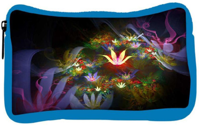 

Snoogg Eco Friendly Canvas Amazing Neon Flowers Designer Student Pen Pencil Case Coin Purse Pouch Cosmetic Makeup Bag (BLUE) Pouch(Multicolor)